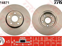 Disc frana TOYOTA AVENSIS - OEM-TRW: DF4871|DF4871 - W02080509 - LIVRARE DIN STOC in 24 ore!!!