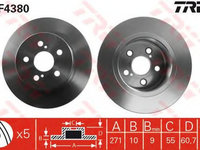 Disc frana TOYOTA AVENSIS Station Wagon T22 TRW DF4380 PieseDeTop