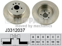 Disc frana TOYOTA AVENSIS (T22) (1997 - 2003) NIPPARTS J3312037 piesa NOUA