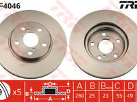 Disc frana TOYOTA AVENSIS (T22) (1997 - 2003) TRW DF4046 piesa NOUA