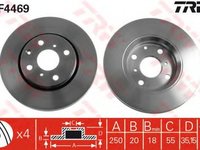 Disc frana TOYOTA AYGO PAB4 KGB4 TRW DF4469