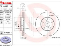 Disc frana TOYOTA CAMRY (MCV3_, ACV3_, _XV3_) (2001 - 2006) BREMBO 09.A386.11