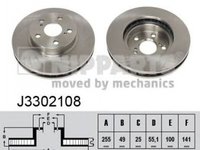 Disc frana TOYOTA CELICA ST20 AT20 NIPPARTS J3302108