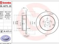 Disc frana TOYOTA CELICA ZZT23 BREMBO 08A27321