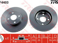 Disc frana TOYOTA COROLLA CDE12 ZZE12 NDE12 ZDE12 TRW DF4403 PieseDeTop