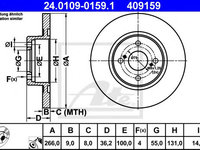 Disc frana TOYOTA COROLLA (E11) (1997 - 2002) ATE 24.0109-0159.1 piesa NOUA