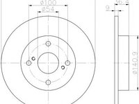 Disc frana TOYOTA COROLLA limuzina (_E8_), TOYOTA COROLLA hatchback (_E9_), TOYOTA COROLLA SPRINTER cupe (AE86) - HELLA PAGID 8DD 355 115-821