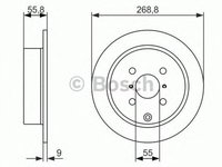 Disc frana TOYOTA COROLLA Verso ZDE12 CDE12 BOSCH 0986479938