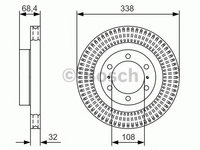 Disc frana TOYOTA LAND CRUISER 150 (KDJ15, GRJ15) (2009 - 2016) BOSCH 0 986 479 A65 piesa NOUA