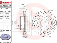 Disc frana TOYOTA LAND CRUISER 200 (VDJ2_, UZJ2_) (2007 - 2016) BREMBO 09.A966.1X piesa NOUA