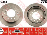 Disc frana TOYOTA LAND CRUISER 90 (_J9_) - OEM - TRW: DF4484 - Cod intern: W02211542 - LIVRARE DIN STOC in 24 ore!!!