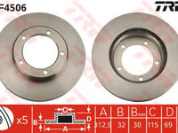 Disc frana TOYOTA LAND CRUISER AMAZON (UZJ100) 4.7 (UZJ100_) - OEM-TRW: DF4506 - W02366057 - LIVRARE DIN STOC in 24 ore!!!