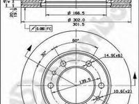 Disc frana TOYOTA LAND CRUISER - BUNDERA (PZJ7_, KZJ7_, HZJ7_, BJ7_, LJ7_, RJ7, TOYOTA LAND CRUISER Hardtop (_J7_), TOYOTA LAND CRUISER (_J6_) - BREMB