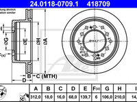 Disc frana TOYOTA LAND CRUISER (LJ12_, KZJ12_, TRJ12_, KDJ12_, GRJ12_) (2002 - 2009) ATE 24.0118-0709.1