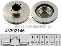 Disc frana TOYOTA LAND CRUISER (LJ12_, KZJ12_, TRJ12_, KDJ12_, GRJ12_) (2002 - 2009) NIPPARTS J3302146