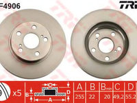 Disc frana TOYOTA PRIUS hatchback (NHW20_) (2003 - 2009) TRW DF4906