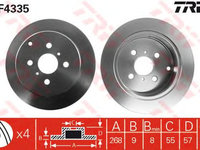 Disc frana TOYOTA PRIUS hatchback (NHW20_) - OEM - TRW: DF4335 - Cod intern: W02149350 - LIVRARE DIN STOC in 24 ore!!!