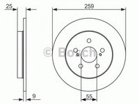 Disc frana TOYOTA PRIUS (ZVW3) (2009 - 2016) BOSCH 0 986 479 721 piesa NOUA