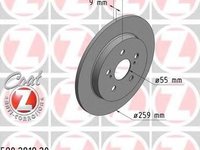 Disc frana TOYOTA PRIUS (ZVW3_), LEXUS CT (ZWA1_), TOYOTA RACTIS (NLP12_, NCP12_, NSP12_) - ZIMMERMANN 590.2819.20