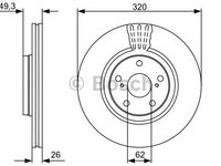 Disc frana TOYOTA VERSO (_AUR2_, _ZGR2_) - OEM - BOSCH: 0986479562|0 986 479 562 - Cod intern: W02654111 - LIVRARE DIN STOC in 24 ore!!!