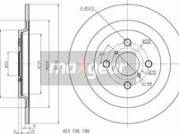 Disc frana TOYOTA YARIS III (_P13_) Hatchback, 12.2010 - Maxgear 19-2477MAX