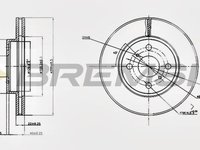 Disc frana TOYOTA YARIS NHP13 NSP13 NCP13 KSP13 NLP13 BREMSI DBB779V