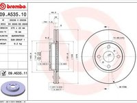 Disc frana TOYOTA YARIS NHP13 NSP13 NCP13 KSP13 NLP13 BREMBO 09A53511