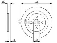 Disc frana TOYOTA YARIS NHP13 NSP13 NCP13 KSP13 NLP13 BOSCH 0986479360