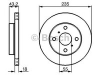 Disc frana TOYOTA YARIS SCP1 NLP1 NCP1 BOSCH 0986479244