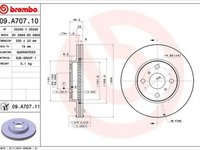 Disc frana TOYOTA YARIS SCP9 NSP9 KSP9 NCP9 ZSP9 BREMBO 09A70710