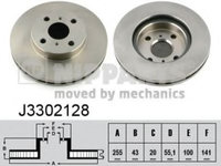 Disc frana TOYOTA YARIS VERSO (_NLP2_, _NCP2_) (1999 - 2005) NIPPARTS J3302128