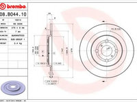 Disc frana TOYOTA YARIS/VITZ (NHP13_, NSP13_, NCP13_, KSP13_, NLP13_) (2010 - 2020) BREMBO 08.B044.10