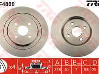 Disc frana TOYOTA YARIS/VITZ (SCP9_, NSP9_, KSP9_, NCP9_, ZSP9_) (2005 - 2016) TRW DF4800