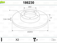 Disc frana VALEO 186230