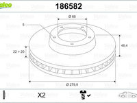 Disc frana VALEO 186582