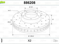 Disc frana VALEO 886208