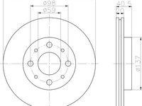 Disc frana ventilat punte fata FIAT 500 C Convertible (312) (An fabricatie 09.2009 - ..., 69 - 100 CP, Diesel, Benzina) - OEM - MEYLE ORIGINAL GERMANY: 2155210026|215 521 0026 - LIVRARE DIN STOC in 24 ore!!!