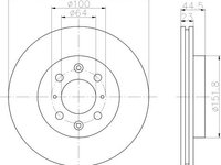 Disc frana ventilat punte fata HONDA Civic VII Hatchback (EU, EP, EV) (An fabricatie 01.2002 - 09.2005, 100 CP, Diesel) - Cod intern: W20141103 - LIVRARE DIN STOC in 24 ore!!!