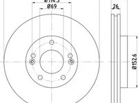 Disc frana ventilat punte fata KIA Magentis II (MG) (An fabricatie 10.2005 - ..., 136 - 193 CP, Diesel, Benzina, (LPG)) - Cod intern: W20140419 - LIVRARE DIN STOC in 24 ore!!!