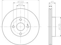 Disc frana ventilat punte fata MAZDA MX-5 II (NB) (An fabricatie 01.1998 - 10.2005, 110 - 185 CP, Benzina) - OEM - MAXGEAR: 19-3558 - LIVRARE DIN STOC in 24 ore!!!