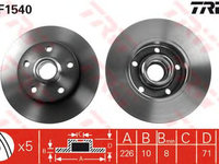 Disc frana VOLKSWAGEN GOLF Mk III (1H1) - OEM - TRW: DF1540 - Cod intern: W02080199 - LIVRARE DIN STOC in 24 ore!!!