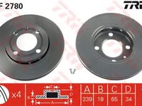 Disc frana VOLKSWAGEN POLO caroserie (6NF) - OEM - TRW: DF2780 - Cod intern: W02292666 - LIVRARE DIN STOC in 24 ore!!!