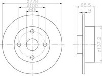 Disc frana VOLVO 460 L 464 HELLA 8DD355103621