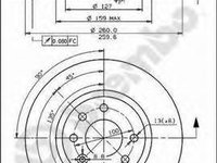 Disc frana VOLVO 460 L limuzina (464), VOLVO 480 E, VOLVO 440 K (445) - BREMBO 08.5186.20