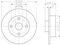 Disc frana VOLVO 460 L limuzina (464), VOLVO 480 E, VOLVO 440 K (445) - TEXTAR 92066100