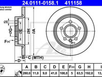 Disc frana VOLVO C30 (2006 - 2012) ATE 24.0111-0158.1