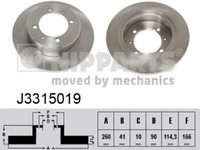 Disc frana VOLVO S40 I (VS) (1995 - 2004) NIPPARTS J3315019