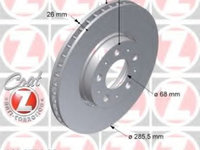 Disc frana VOLVO S60 I (2000 - 2010) ZIMMERMANN 610.3701.20 piesa NOUA