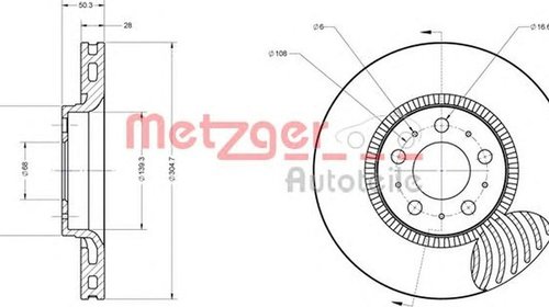 Disc frana VOLVO S60 I METZGER 6110222