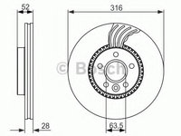 Disc frana VOLVO S60 II (2010 - 2016) BOSCH 0 986 479 620 piesa NOUA